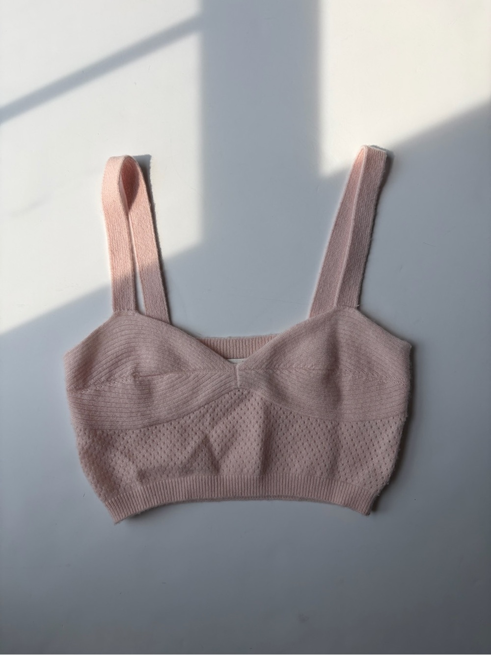 Fleur du Mal Blush Pink Cashmere Knit Bralette